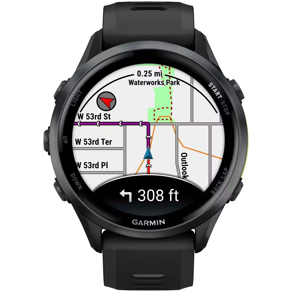 Умные часы Garmin Forerunner 970 Black Carbon Gray DLC Titanium Black/Translucent Whitestone