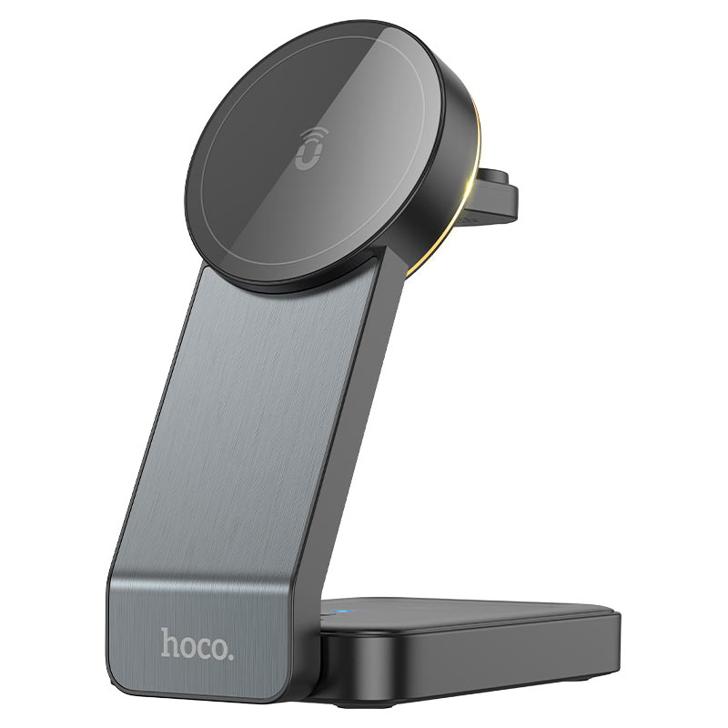 Беспроводное зарядное устройство  HOCO CQ3 Wireless Charger Folding Magnetic 3 в 1, черный