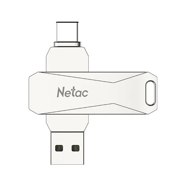 Флеш-накопитель USB 3.0 128GB Netac U782C Dual серебро (USB 3.0/3.1 + Type C)