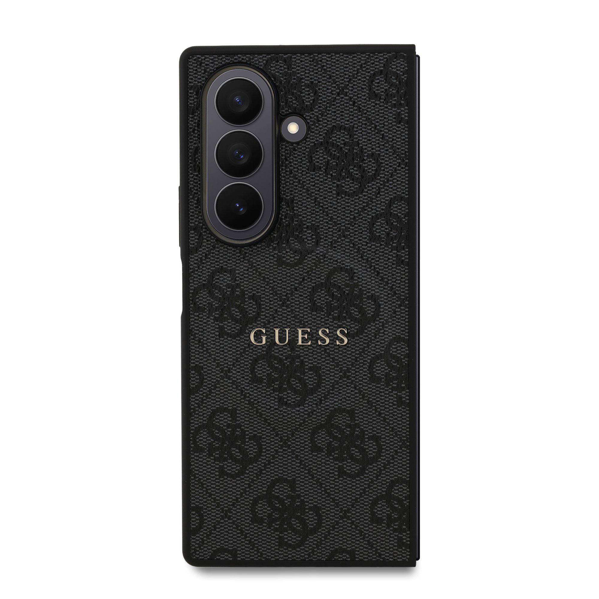 Чехол Guess для Samsung Galaxy Z Fold7 PU 4G Classic metal logo Gold camera Hard Black (MagSafe)