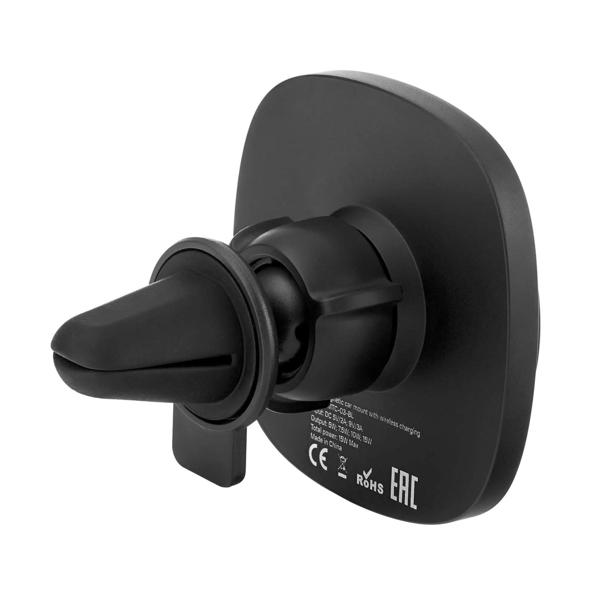 Автомобильный держатель uBear Way Magnetic Car mount with Wireless Charging Kevlar, чёрный