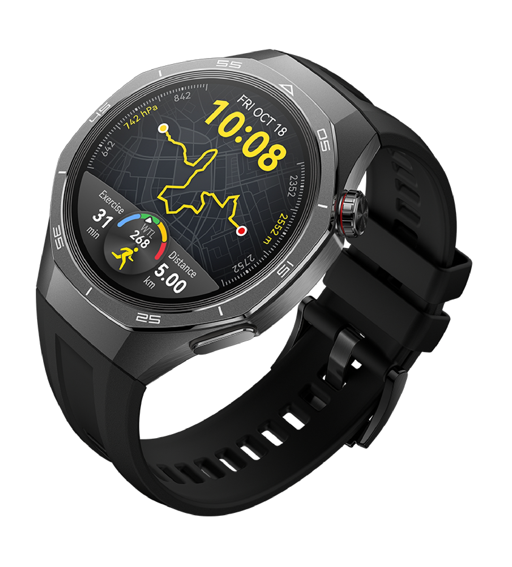 Умные часы HUAWEI WATCH GT 5 Pro, Черный ремешок из фторэластомера 46 мм