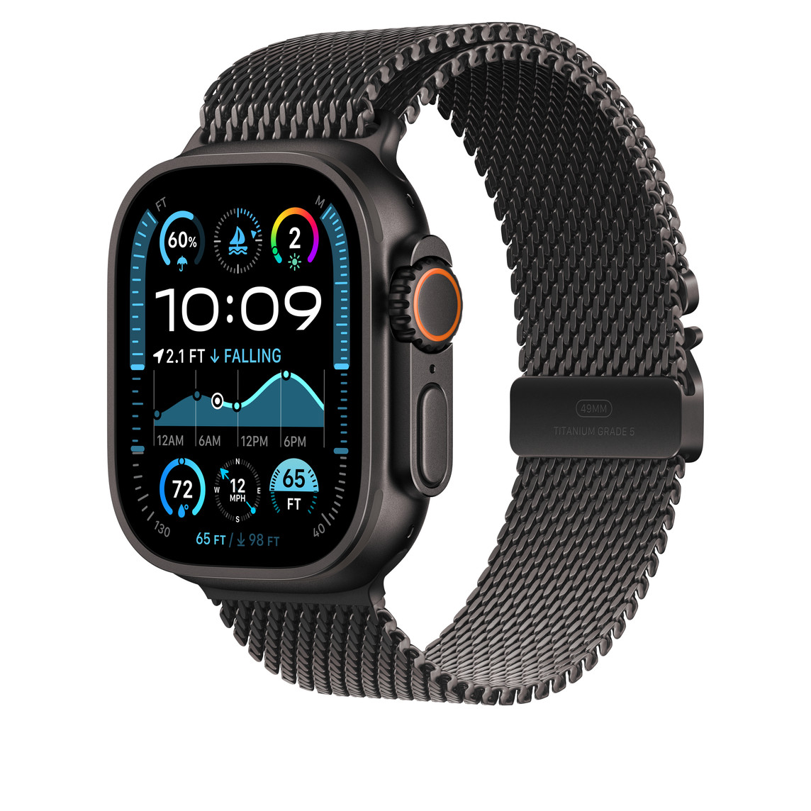 Ремешок Apple для Apple Watch 49mm Black Titanium Milanese Loop L