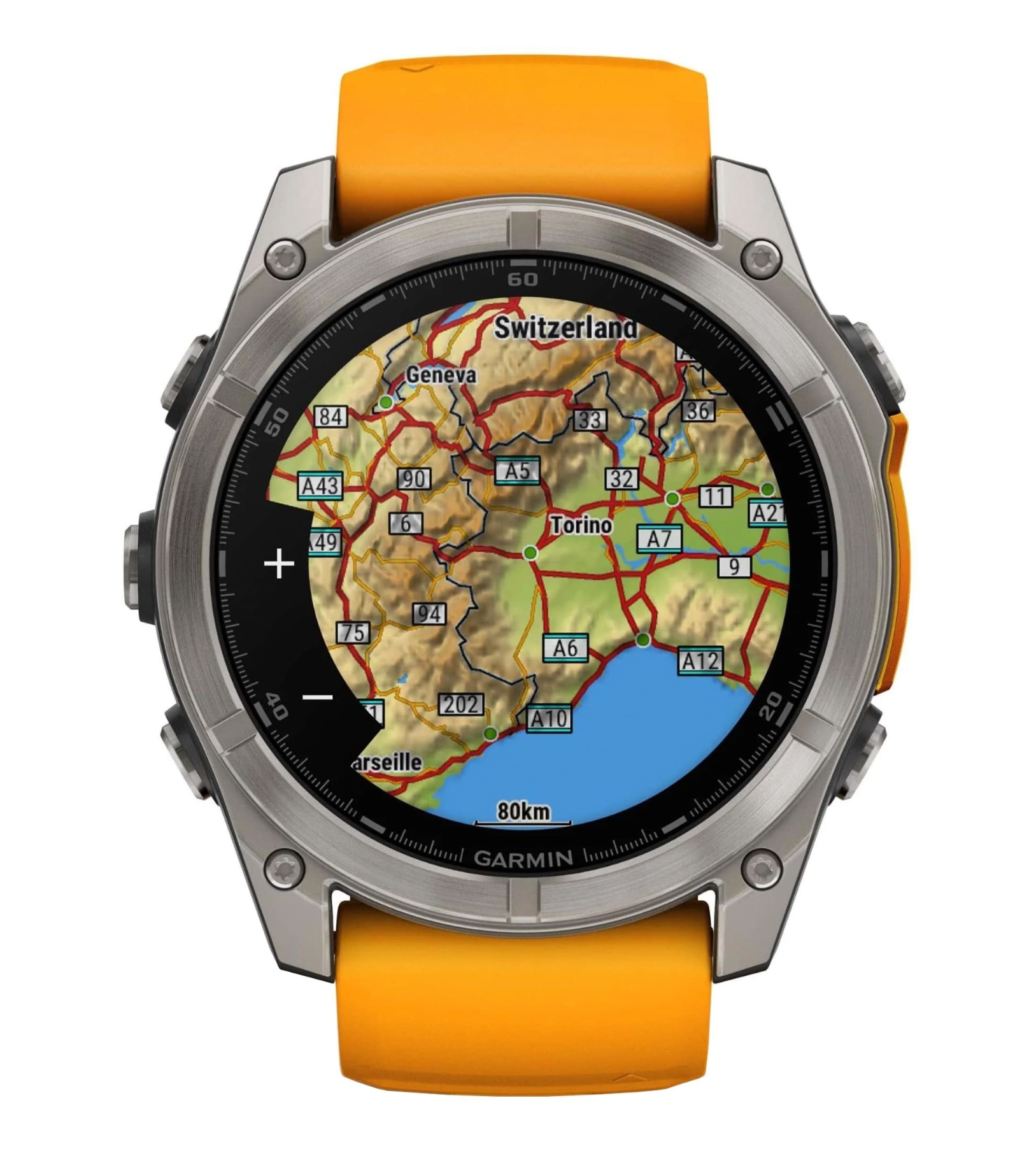 Умные часы Garmin Fenix 8, 51 мм, AMOLED, Sapphire Titanium with spark Orange/Graphite silicone band Умные часы Garmin Fenix 8, 51 мм, AMOLED, Sapphire Titanium with spark Orange/Graphite silicone band