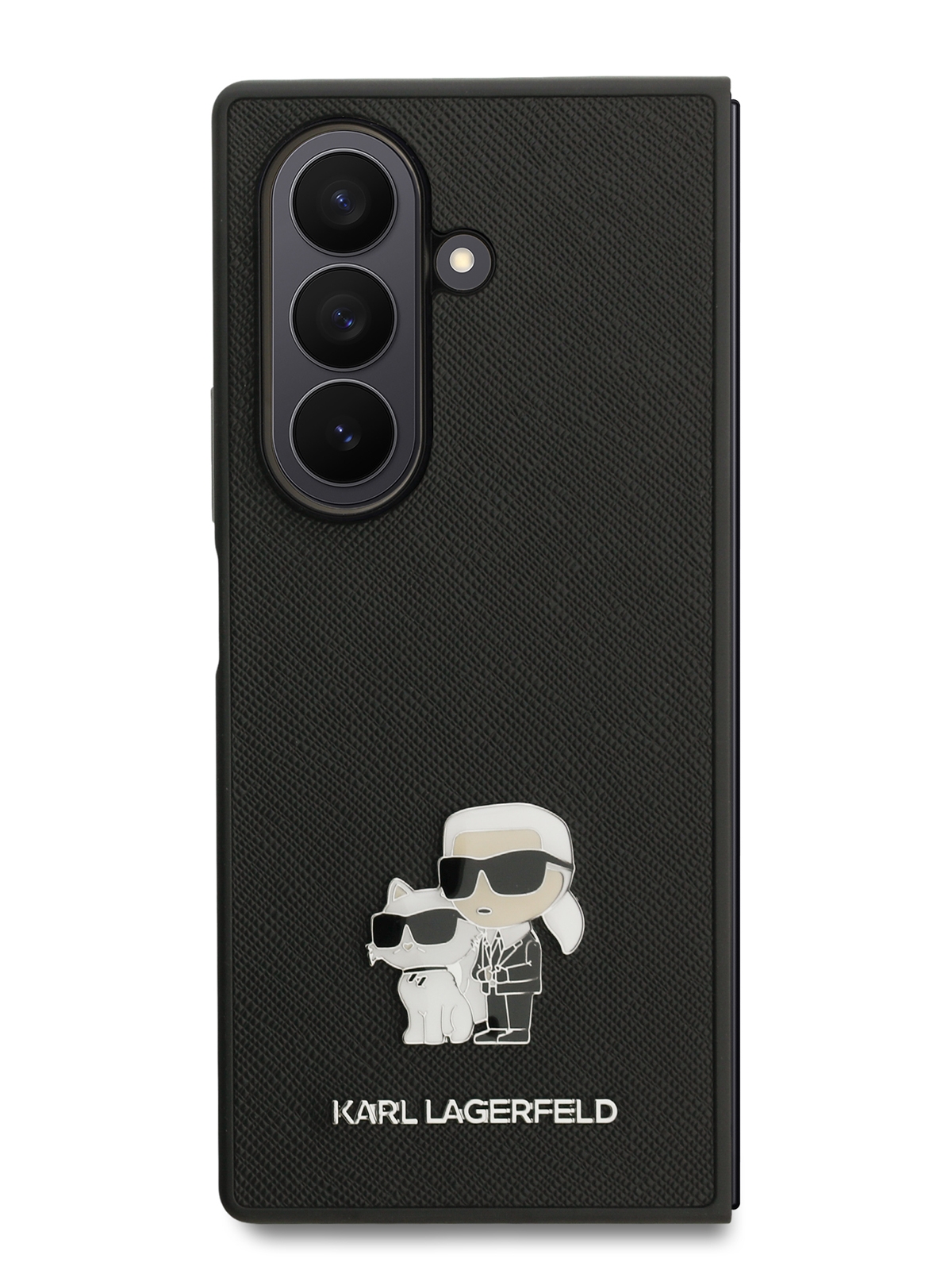 Чехол Lagerfeld для Galaxy Z Fold7 PU NFT Karl&Choup heads Metal pin and Camera Hard Black (MagSafe)