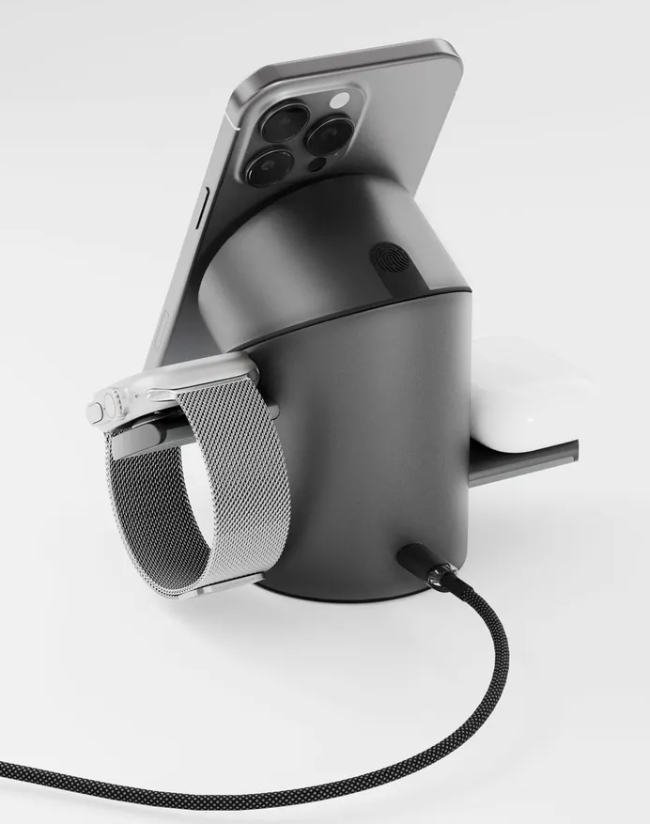 Беспроводное зарядное устройство "vlp" Tower Power 3 in 1, серое