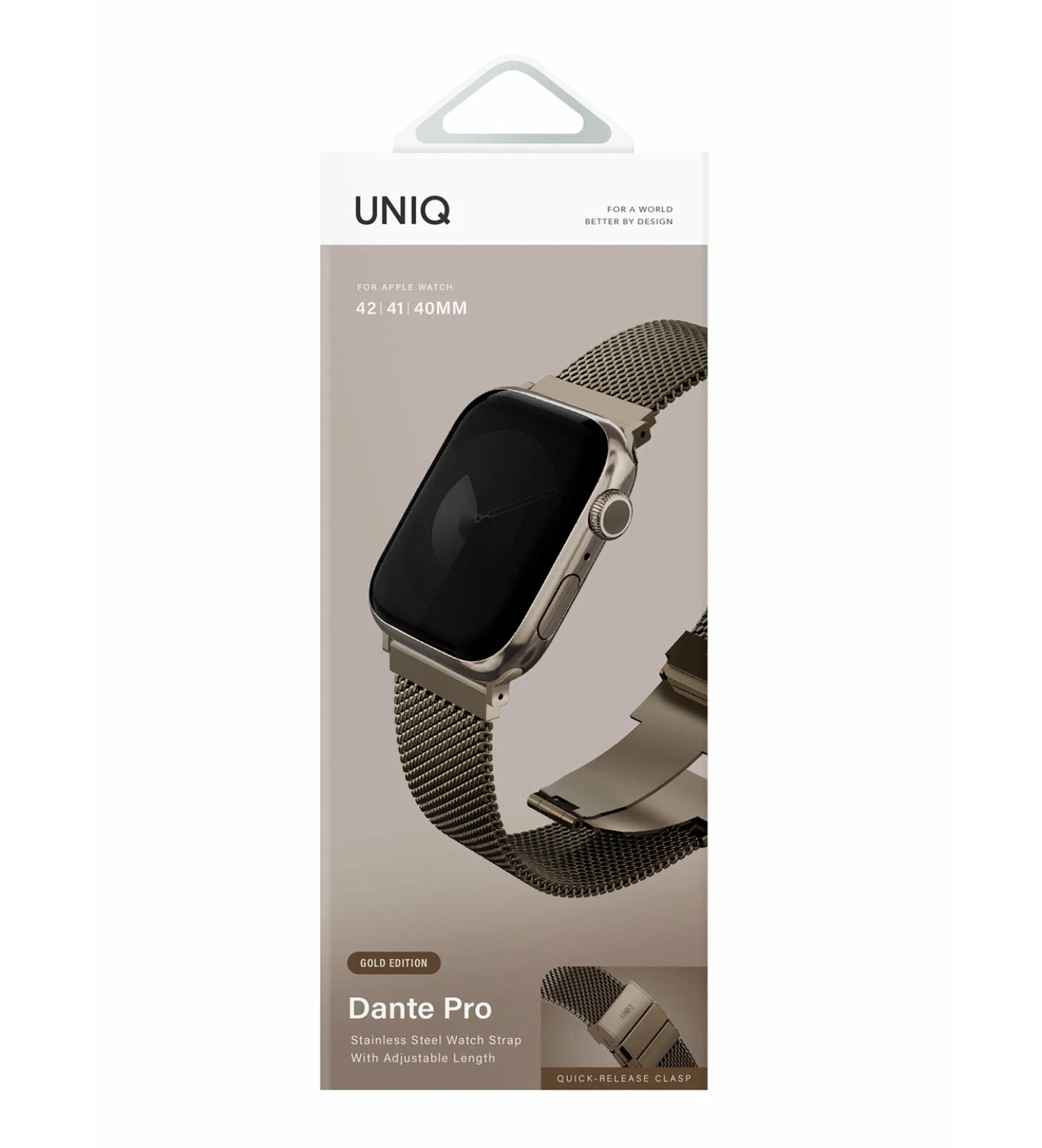 Ремешок Uniq Dante PRO Strap Mesh Steel Ember Gold для Apple Watch 42/41/40 mm