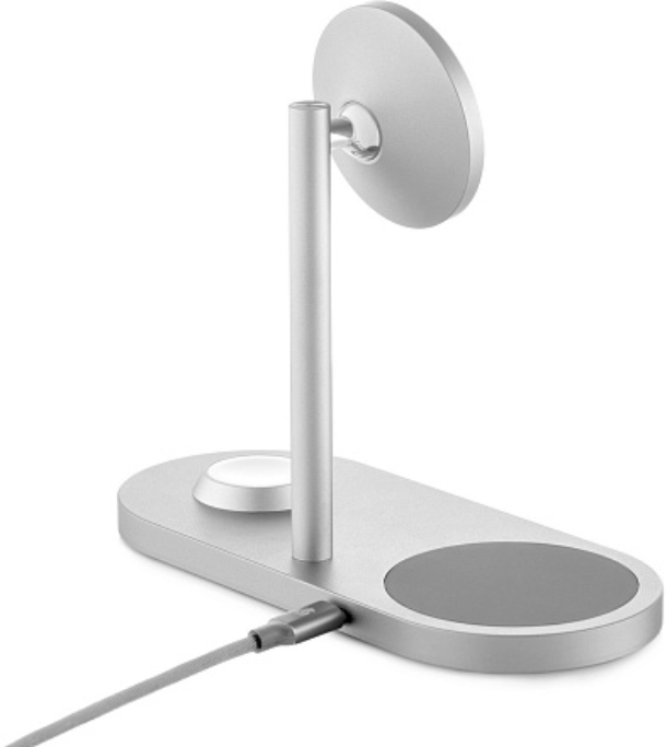 Беспроводное зарядное устройство Ubear Stage Pro 3 в 1 Magnetic, серебристый Беспроводное зарядное устройство Ubear Stage Pro 3 в 1 Magnetic, серебристый