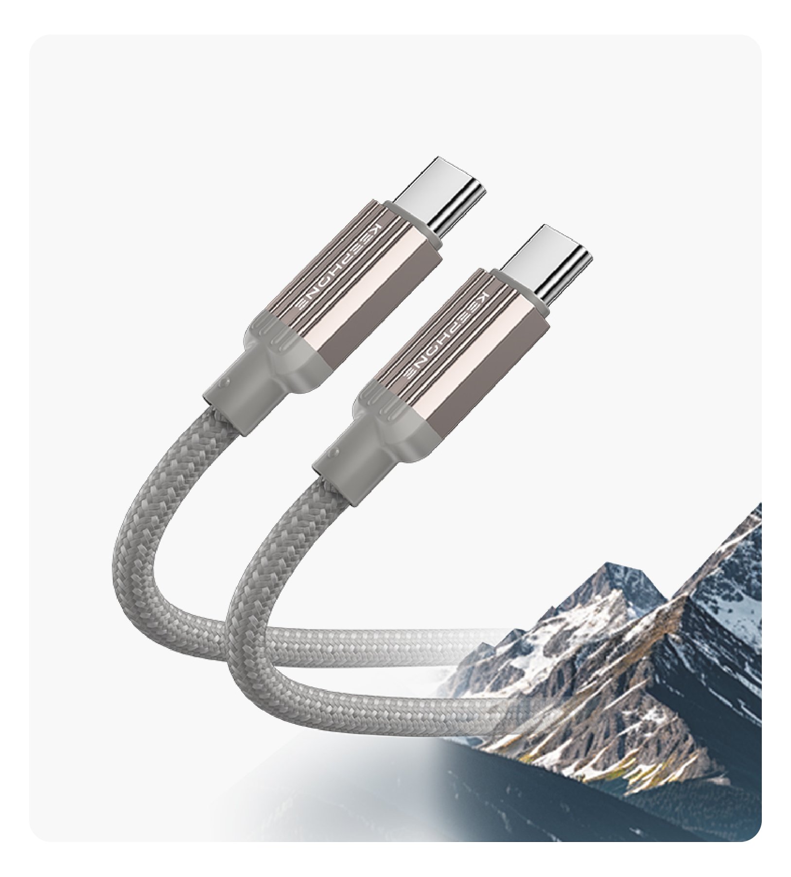 Кабель Keephone Pitta Type-c To Type-c Charge (PD 60W) & Data Sync Woven Cable White (120 cm)