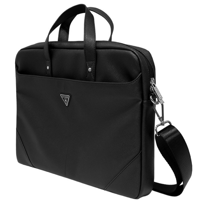 Сумка Guess для MacBook 15-16" Saffiano Bag with Triangle metal logo, черная
