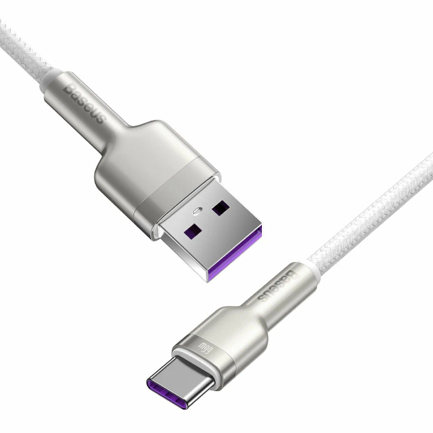 Кабель Baseus Cafule Series Metal Data Cable USB-A to Type-C PD 66W, белый
