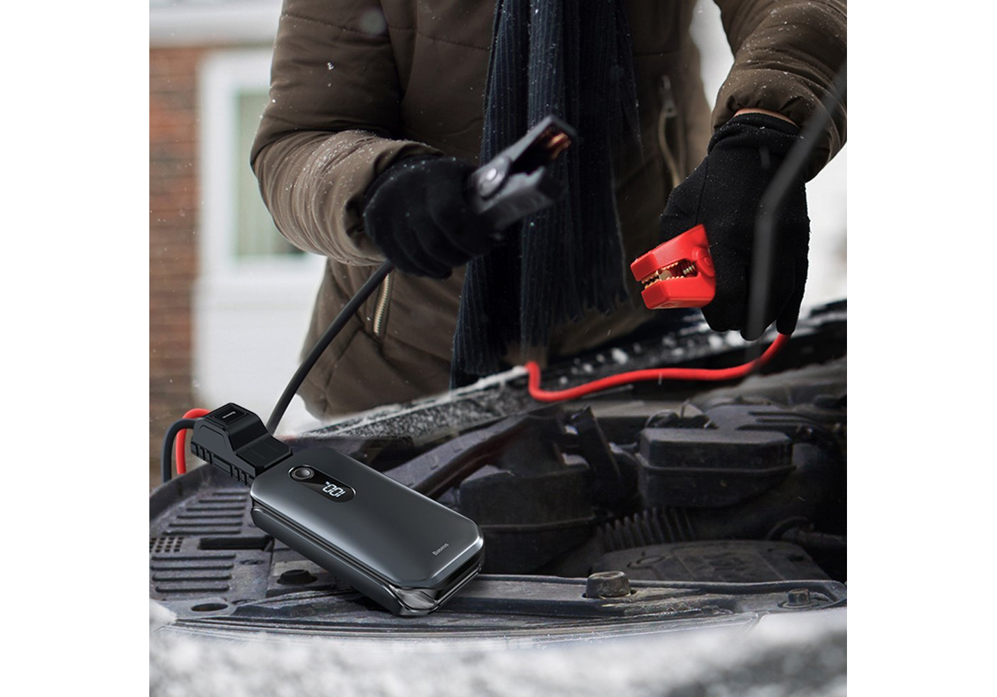 Внешний аккумулятор 12000мАч с пусковым зарядным устройством Baseus Super Energy Car Jump Starter CRJS03-01