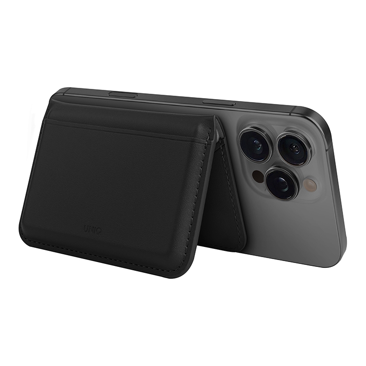 Чехол-бумажник Uniq Lyden DS Magnetic RFID-blocking wallet Dallas Black/Flint Grey