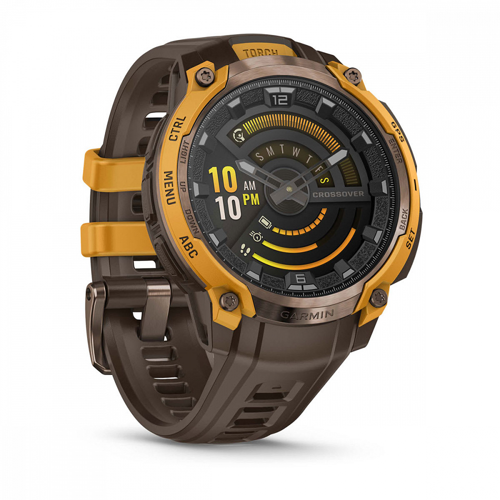 Умные часы Garmin Instinct Crossover Amoled Bronze Sunburst with Cocoa Silicone