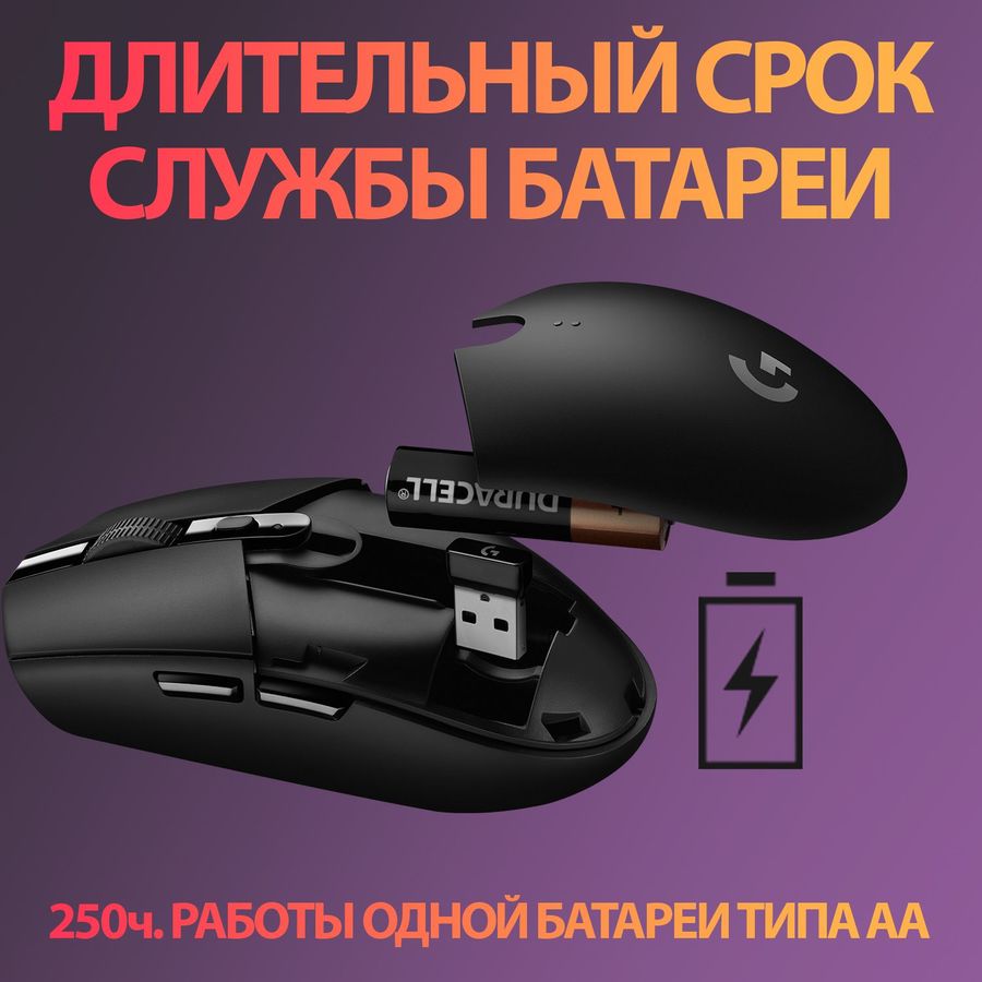 Игровая мышь Logitech G305 Lightspeed, беспроводная, Black (910-005282) Игровая мышь Logitech G305 Lightspeed, беспроводная, Black (910-005282)