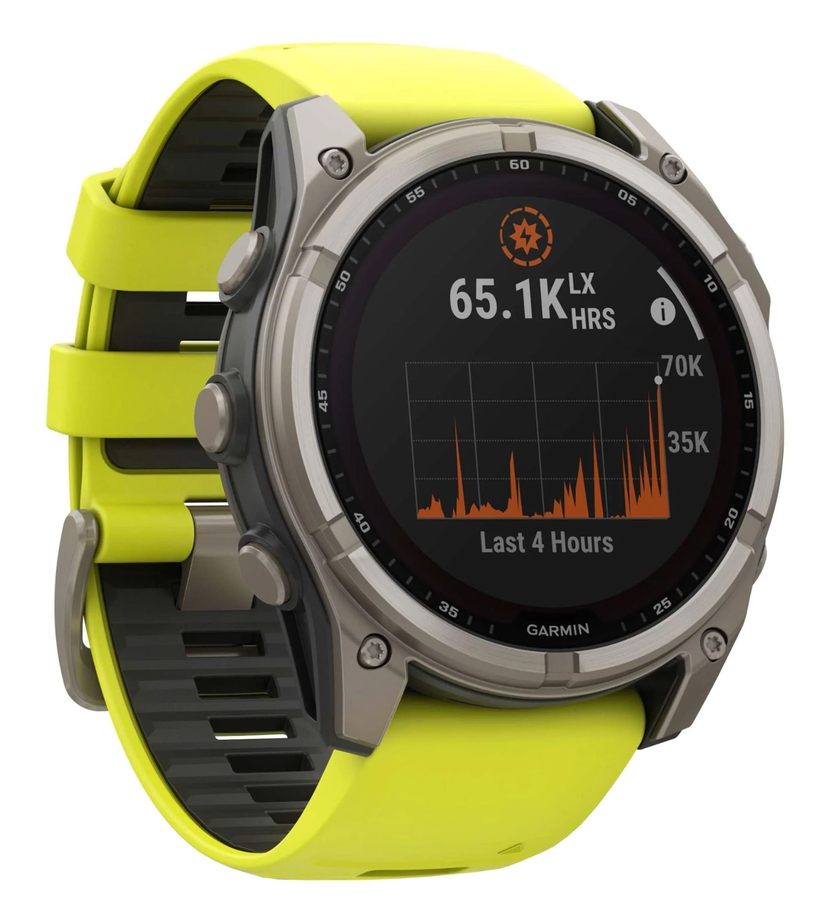 Умные часы Garmin Fenix 8, 51 мм, Solar, Sapphire Titanium with AMP Yellow/Graphite silicone band