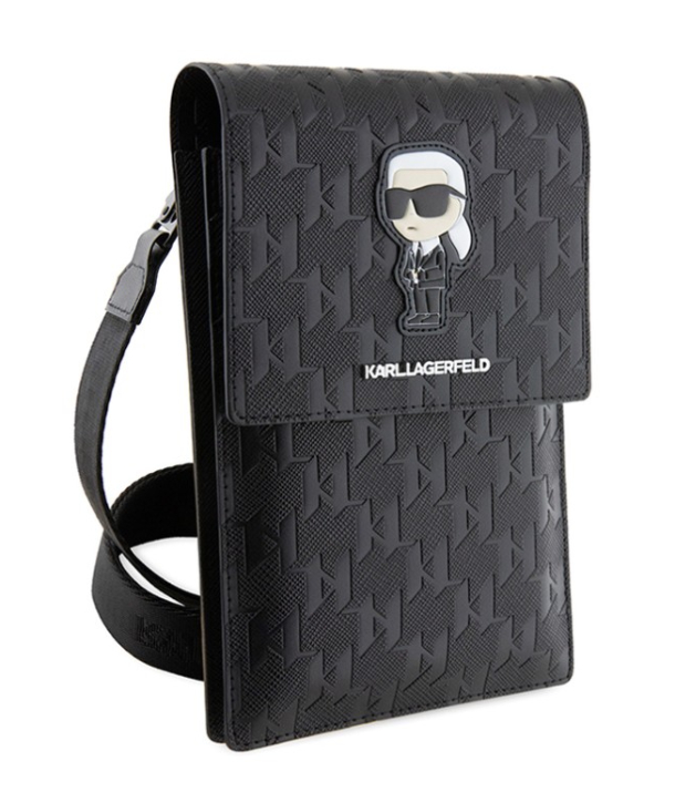 Lagerfeld для смартфонов сумка Wallet Phone Pouch Saffiano Monogram NFT Karl Ikonik Black