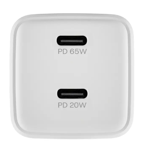 Сетевое зарядное устройство uBear Wall charger Bridge 65W, 2 ports (2 Ports USB-C) , 65W, белый