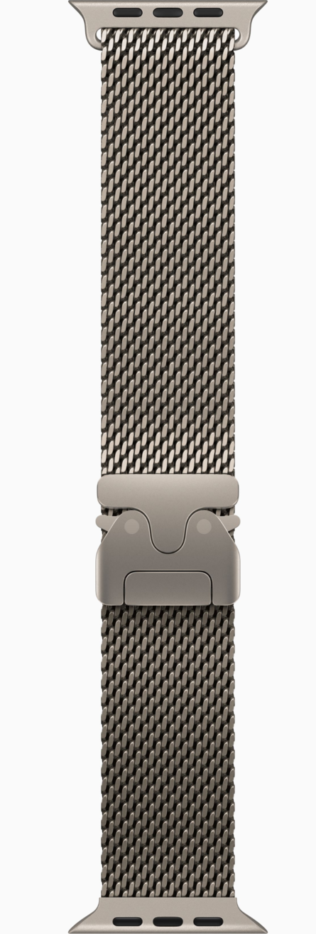 Apple Watch Ultra 3 GPS, 49 мм, корпус из бежевого титана, ремешок Milanese цвета Natural L (MF0E4)