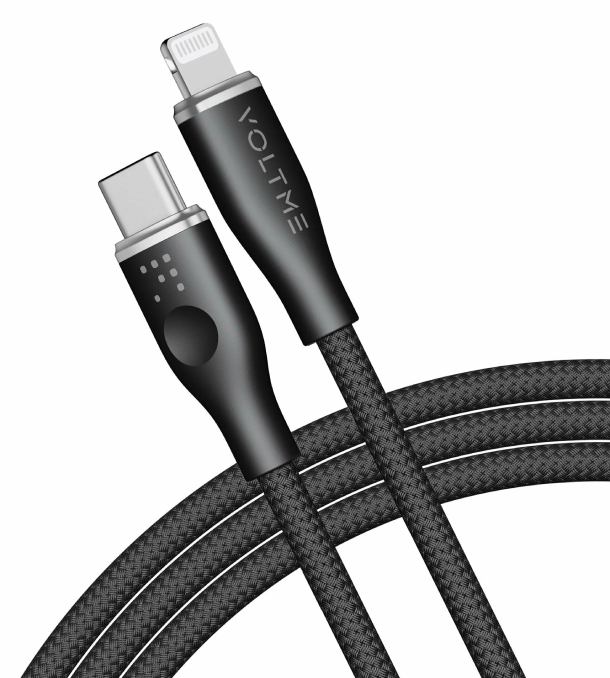 Кабель USB2.0 CL312 VOLTME RUGG USB C+Lighting 3A 1.2м Нейлон 60W, черный