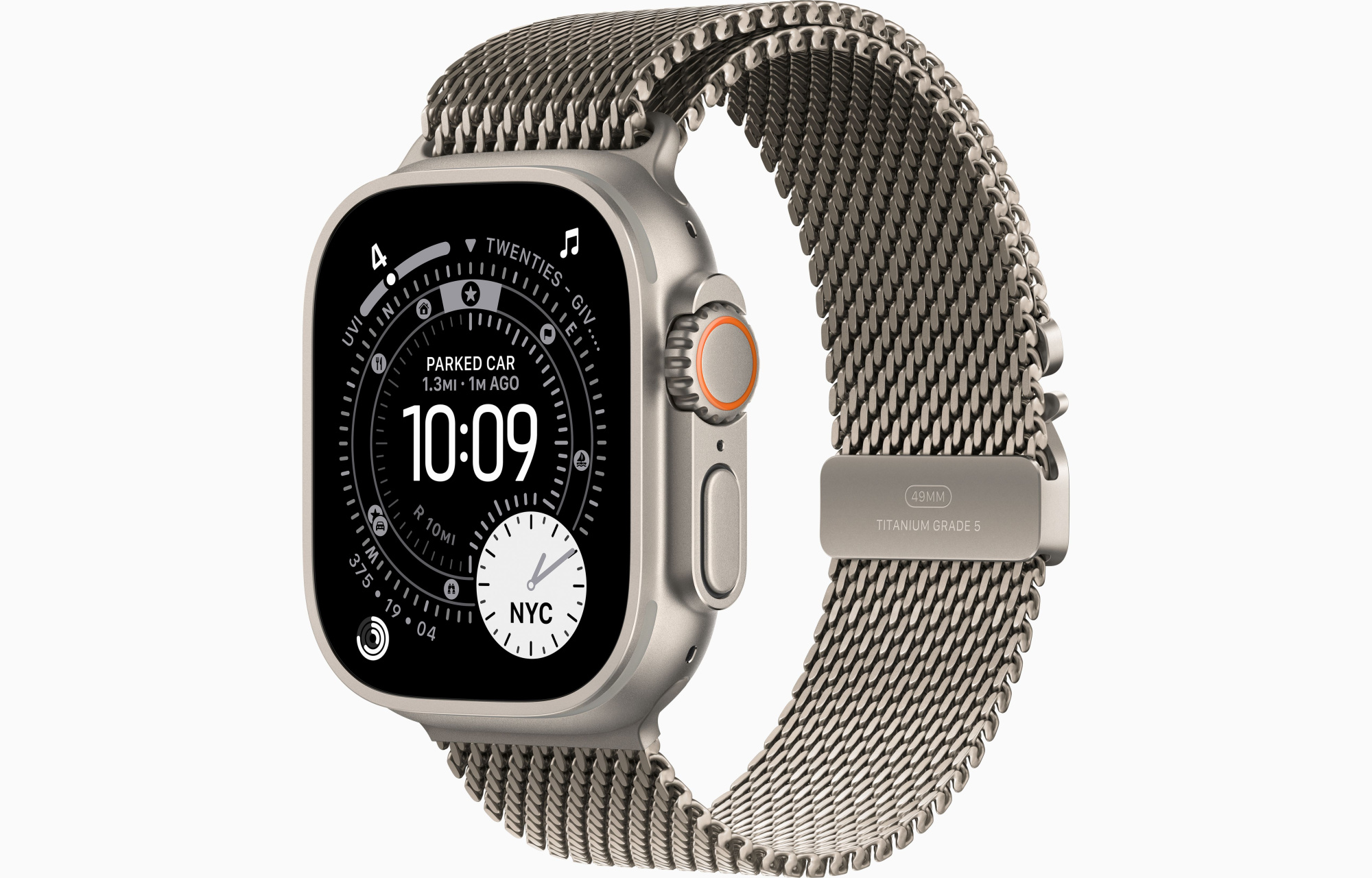 Apple Watch Ultra 3 GPS, 49 мм, корпус из бежевого титана, ремешок Milanese цвета Natural M (MEWY4) Apple Watch Ultra 3 GPS, 49 мм, корпус из бежевого титана, ремешок Milanese цвета Natural M (MEWY4)