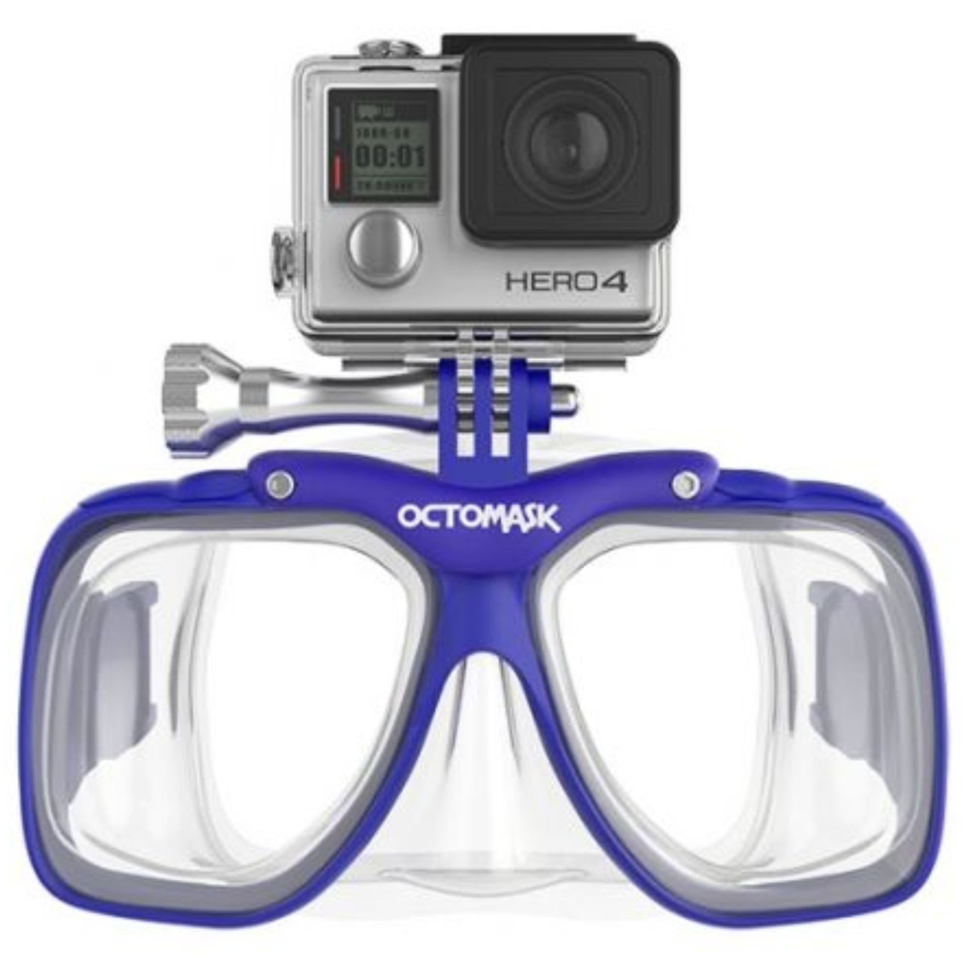Маска для дайвинга с креплением для экшн-камер, синяя