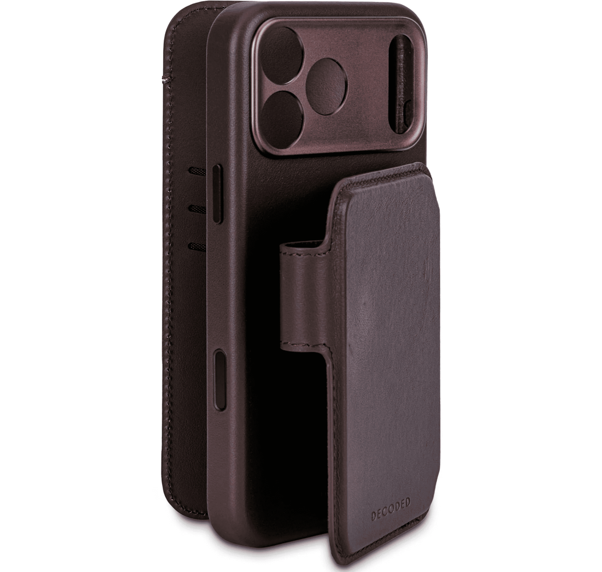 Чехол Decoded с картхолдером Leather Detachable Wallet для iPhone 17 Pro Max шоколадный