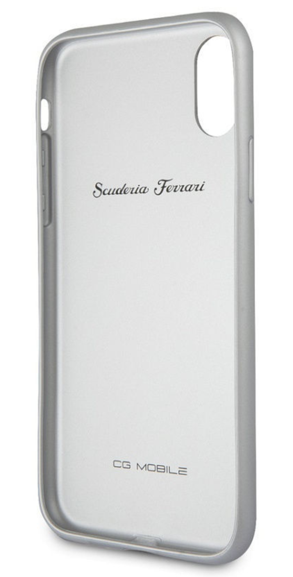 Чехол Ferrari для iPhone X/XS Heritage V Hard Leather/aluminium stripe Black