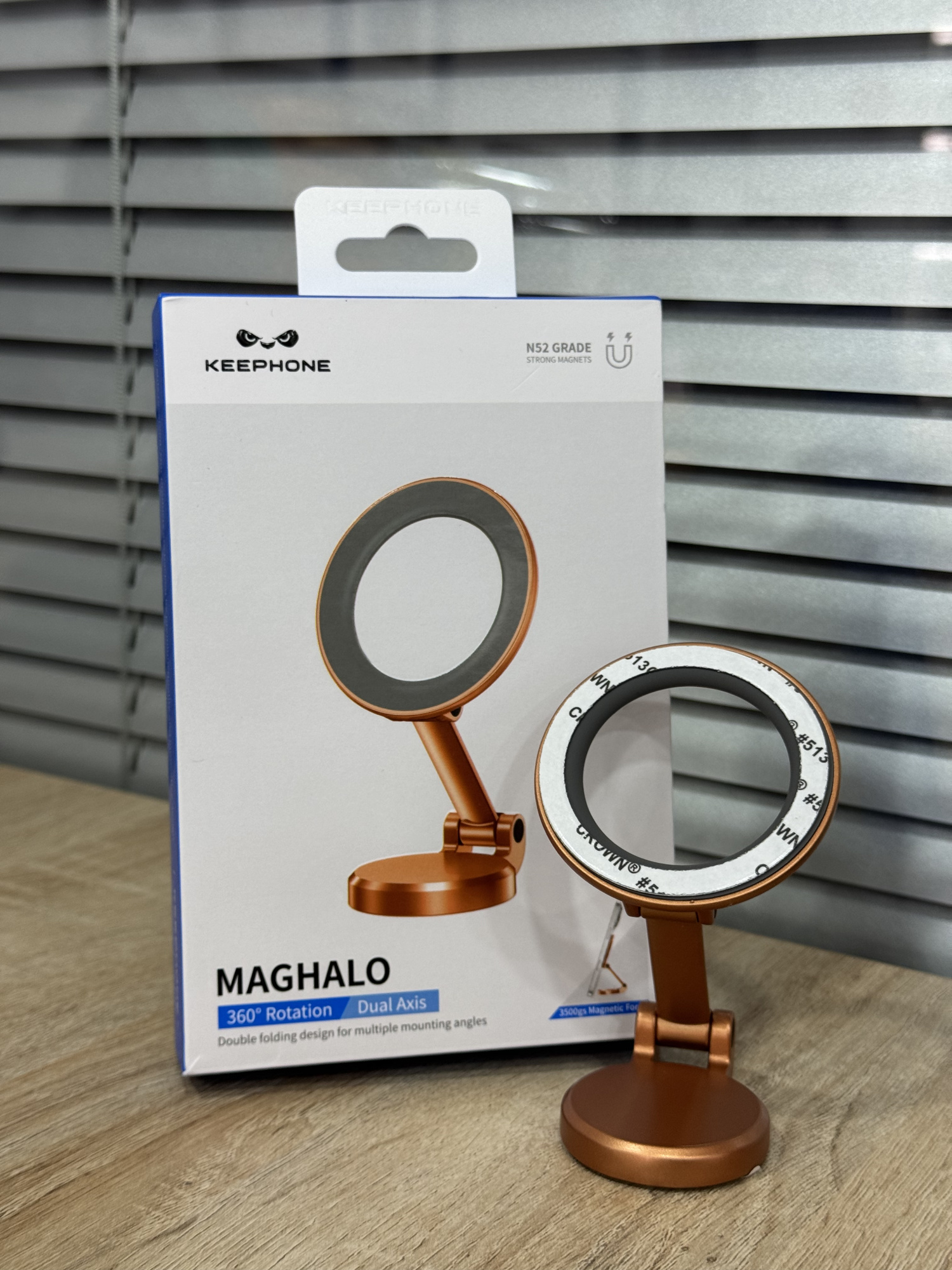 Держатель для смартфона Keephone Maghalo Magsafe Magnetic Dual Axis Stand Orange