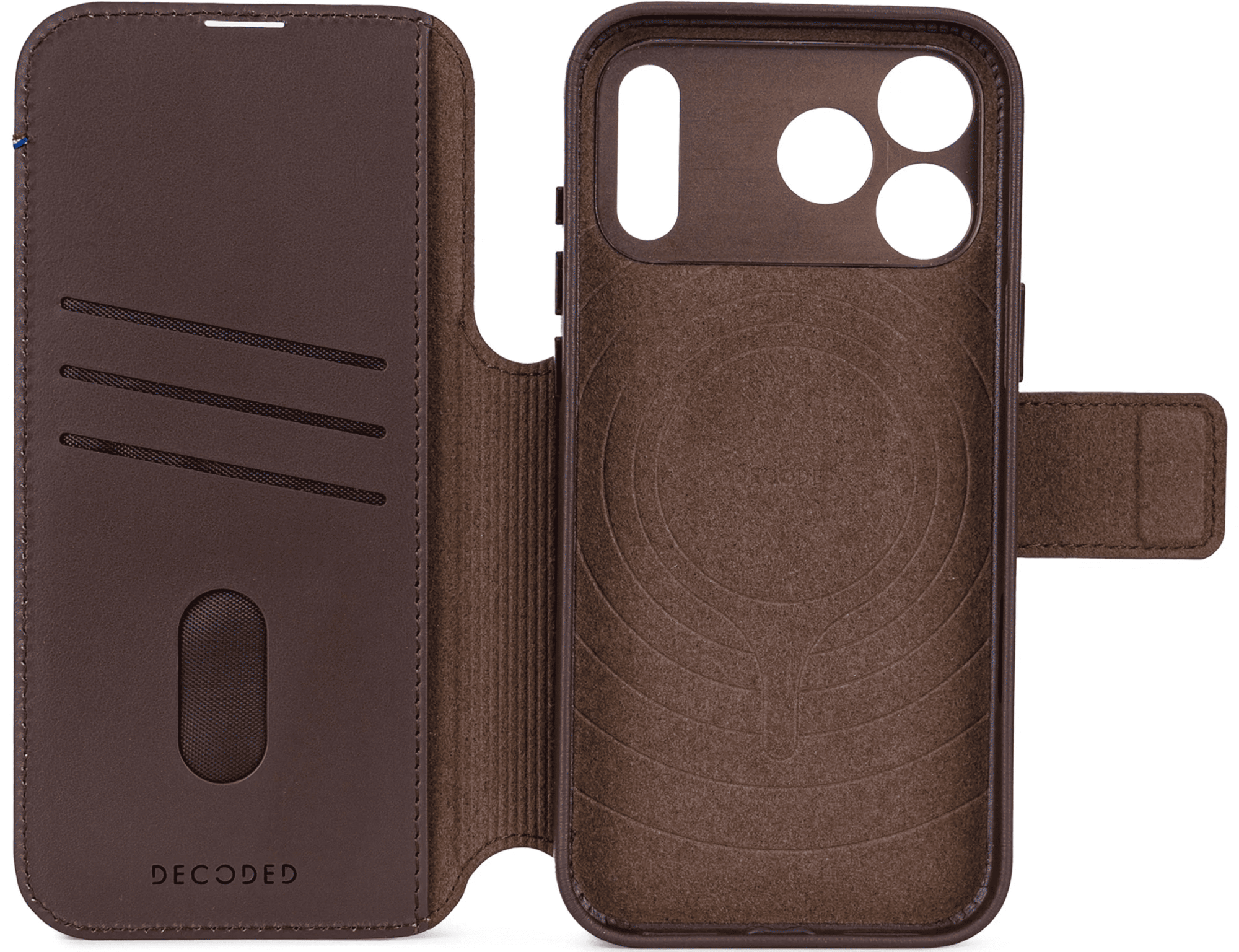 Чехол Decoded с картхолдером Leather Detachable Wallet для iPhone 17 Pro Max шоколадный